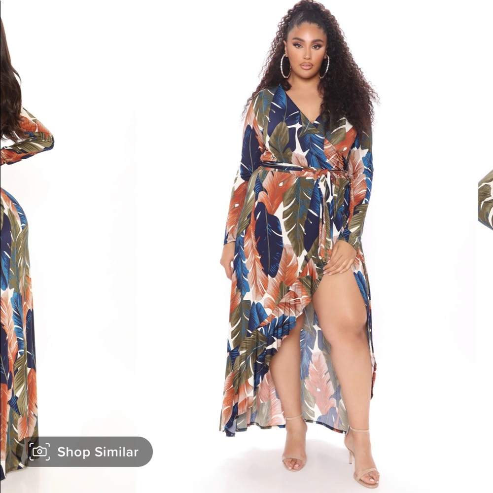 Fashion Nova Maxi Wrap dress with built in shorts